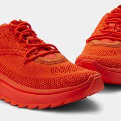 Pre Owned Salvatore Ferragamo Orange Mesh Sneaker