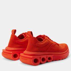 Pre Owned Salvatore Ferragamo Orange Mesh Sneaker