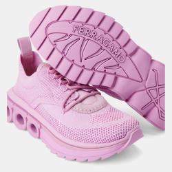 Pre Owned حذاء نسيج سنيكرز سالفاتوري فيراغامو نيمة وردي 1