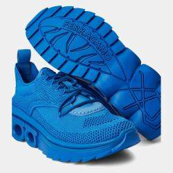 Pre Owned حذاء رياضي سلفاتوري فيراغامو نيمه نسيج أزرق شبكي