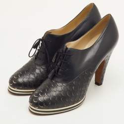 Pre Owned Salvatore Ferragamo Sirena 1938 Limited Edition Size 39 Black Leather Oxford Booties