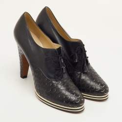 Pre Owned Salvatore Ferragamo Sirena 1938 Limited Edition Size 39 Black Leather Oxford Booties