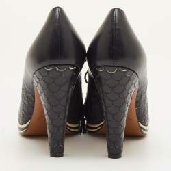 Pre Owned Salvatore Ferragamo Sirena 1938 Limited Edition Size 39 Black Leather Oxford Booties