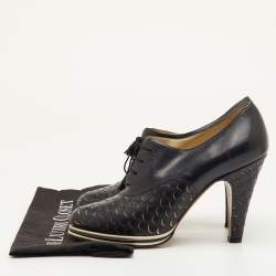 Pre Owned Salvatore Ferragamo Sirena 1938 Limited Edition Size 39 Black Leather Oxford Booties