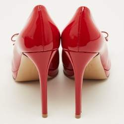 Pre Owned حذاء كعب عالي سالفاتوري فيراغامو أوسيمو جلد بيج لامع نعل سميك مقاس 37.5