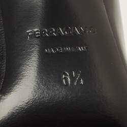 مملوكة مسبقًا Salvatore Ferragamo Erica 55 Size 37 Black Leather Oversized Bow Pumps