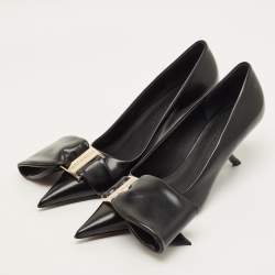 Pre Owned حذاء كعب عالي سالفاتوري فيراغامو أنسر جلد أسود مقاس 37