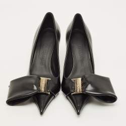 Pre Owned حذاء كعب عالي سالفاتوري فيراغامو أنسر جلد أسود مقاس 37