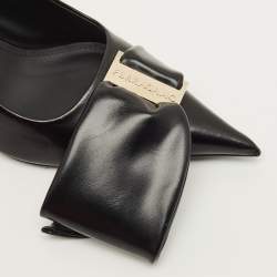 Pre Owned حذاء كعب عالي سالفاتوري فيراغامو أنسر جلد أسود مقاس 37