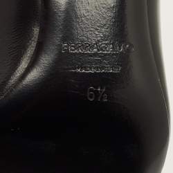 Pre Owned حذاء كعب عالي سالفاتوري فيراغامو أنسر جلد أسود مقاس 37