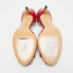 مملوكة مسبقًا Salvatore Ferragamo Belinda Size 40 Red Patent and Leather D'orsay Pumps