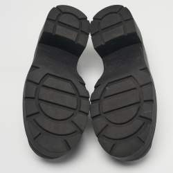 Pre Owned Salvatore Ferragamo Gancini Size 40 Black Leather Loafers