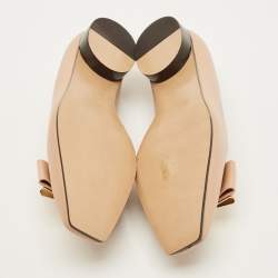 Pre Owned حذاء سالفاتوري فيراغامو ليدا جلد بيج بفببوناك مقاس 40