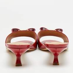 Pre Owned صندل سالفاتوري فيراغامو فيونا حمراء باللون اللامع مقاس 40