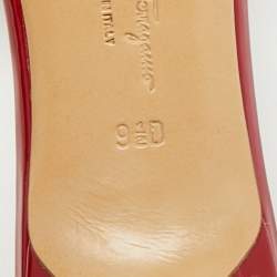 Pre Owned صندل سالفاتوري فيراغامو فيونا حمراء باللون اللامع مقاس 40