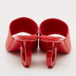 مملوكة مسبقًا Salvatore Ferragamo Astro Size 38 Red Leather Slide Sandals