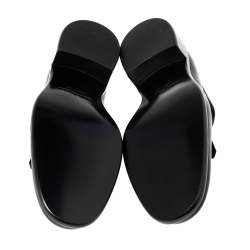 Pre Owned Salvatore Ferragamo Black leather Faber Fringe Derby Size 39.5