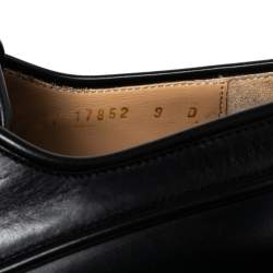 Pre Owned Salvatore Ferragamo Black leather Faber Fringe Derby Size 39.5