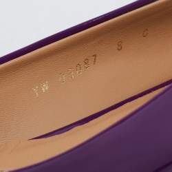 Pre Owned Salvatore Ferragamo Purple Patent Leather Varina Ballet Flats Size 38.5