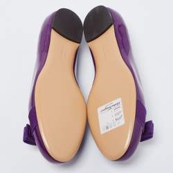 Pre Owned Salvatore Ferragamo Purple Patent Leather Varina Ballet Flats Size 38.5