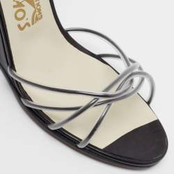 Salvatore Ferragamo Black/White PVC and Leather Arsina Sandals Size 39.5