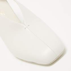 Pre Owned Salvatore Ferragamo White Leather Sloane Slingback Pumps Size 39