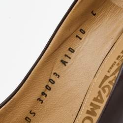 مملوكة مسبقًا Salvatore Ferragamo Brown Leather Pointed Toe Pumps Size 40.5