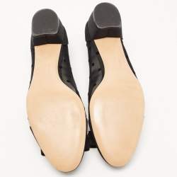 Pre Owned Salvatore Ferragamo Black Mesh and Canvas Varina Pumps Size 39