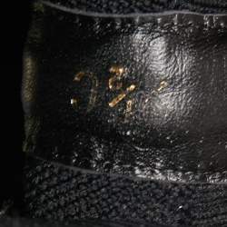 Pre Owned Salvatore Ferragamo Black Knit Fabric Cloth Trainers High Top Sneakers Size 40