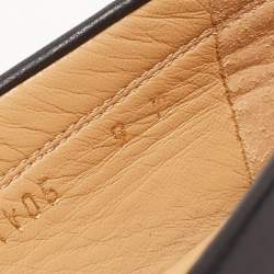 Pre Owned Salvatore Ferragamo Black Leather Slip On Loafers Size 39.5