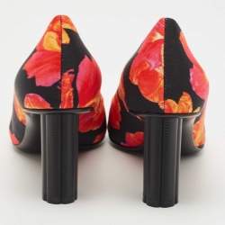 Pre Owned Salvatore Ferragamo Multicolor Floral Canvas Badia Pumps Size 37.5