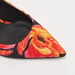 Pre Owned Salvatore Ferragamo Multicolor Floral Canvas Badia Pumps Size 37.5