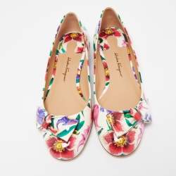 Salvatore Ferragamo Multicolor Patent Avola Ballet Flats Size 37