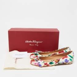 Salvatore Ferragamo Multicolor Patent Avola Ballet Flats Size 37