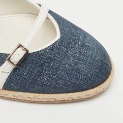 Pre Owned Salvatore Ferragamo Blue Demin Audrey Wedges Pumps Size 40