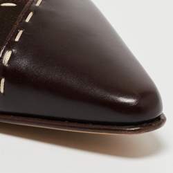 Pre Owned Salvatore Ferragamo Multicolor Suede and Leather Pointed Toe Pumps Size 41