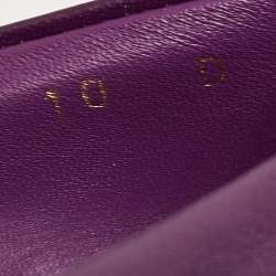 مملوكة مسبقًا Salvatore Ferragamo Purple Leather Vara Bow Ballet Flats Size 40.5