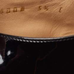 Pre Owned Salvatore Ferragamo Black Patent Leather Pellas Vara Bow Sandals Size 36