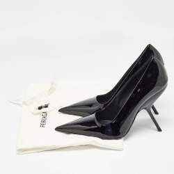 Salvatore Ferragamo Black Patent Leather Eva Pumps Size 38.5