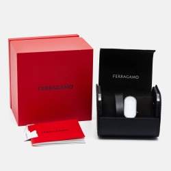 Pre Owned Salvatore Ferragamo Black PVD Coated Stainless Steel Leather Curve SFK300423 Women's Wristwatch 23 mm