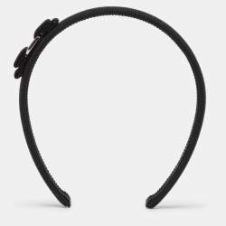 Pre Owned Salvatore Ferragamo Black Vara Bow Headband