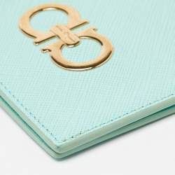 Pre Owned Salvatore Ferragamo Green Leather Passport Holder