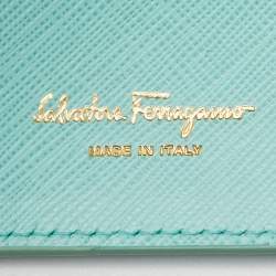 Pre Owned Salvatore Ferragamo Green Leather Passport Holder