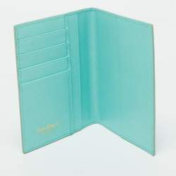 Pre Owned Salvatore Ferragamo Green Leather Passport Holder