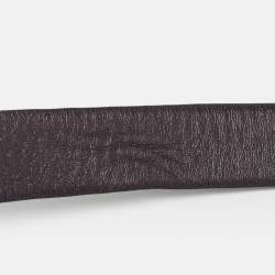 Salvatore Ferragamo Black/Burgundy Leather Gancini Buckle Reversible Cut to Size Belt