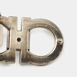 Salvatore Ferragamo Black/Brown Leather Gancini Buckle Reversible Cut to Size Belt