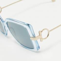 Salvatore Ferragamo Blue SF913S Gancio Sqaure Sunglasses
