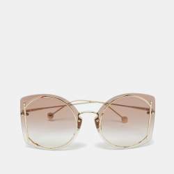 Salvatore Ferragamo Gold Tone/Pink Gradient SF196S Gancini Butterfly Sunglasses