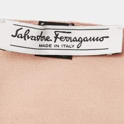 Salvatore Ferragamo Pink Monogram Wool Blend Scarf