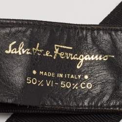 Salvatore Ferragamo Black Canvas Metal Detail Belt 